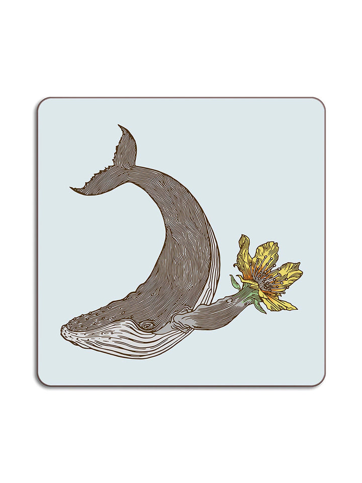 Avenida Home whale luncheon placemat blue Puddinhead animal floral illustration