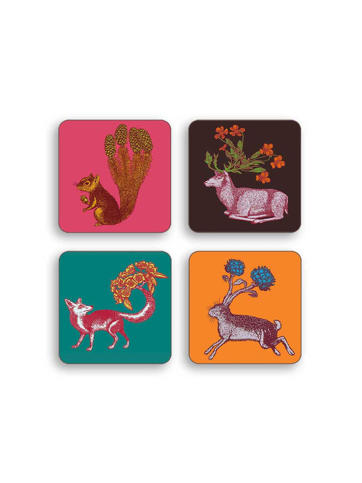 Woodland Animals Coaster Set Design by Avenida Home with Puddin'Head