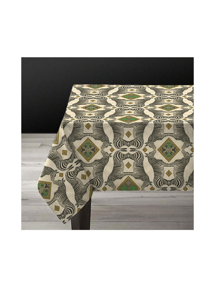 Zebra Large 1.5 x 3m Linen Tablecloth Design by Avenida Home with PATCH NYC