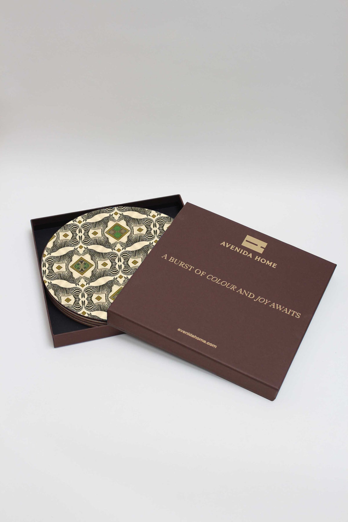 Zebra Set of 4  Round Placemats