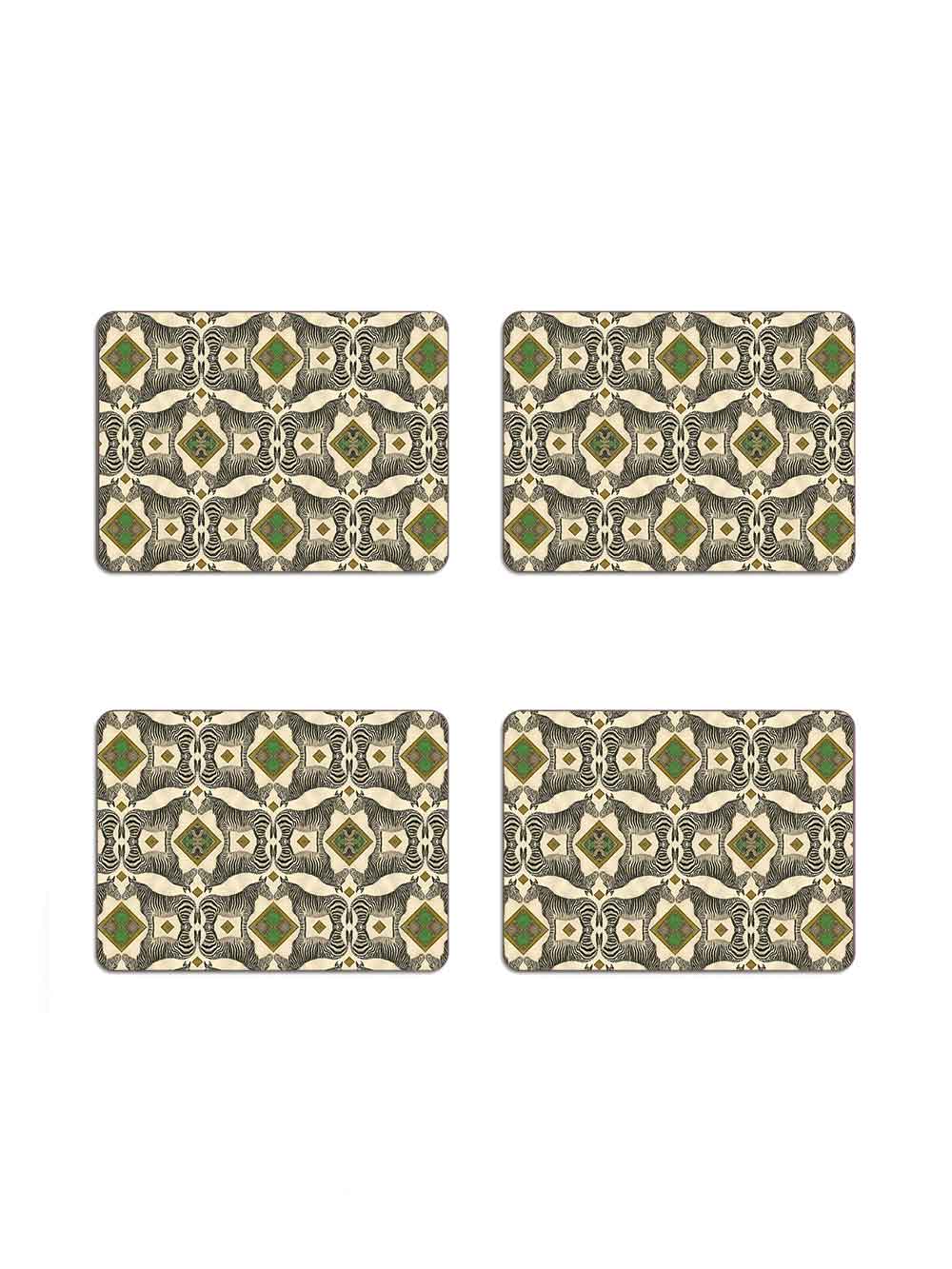 Zebra Table Mat Set Design by Avenida Home with Patch NYC