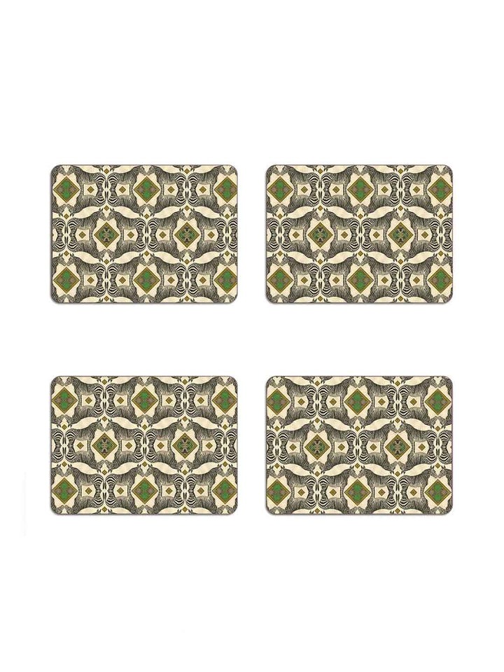 Zebra Table Mat Set Design by Avenida Home with Patch NYC