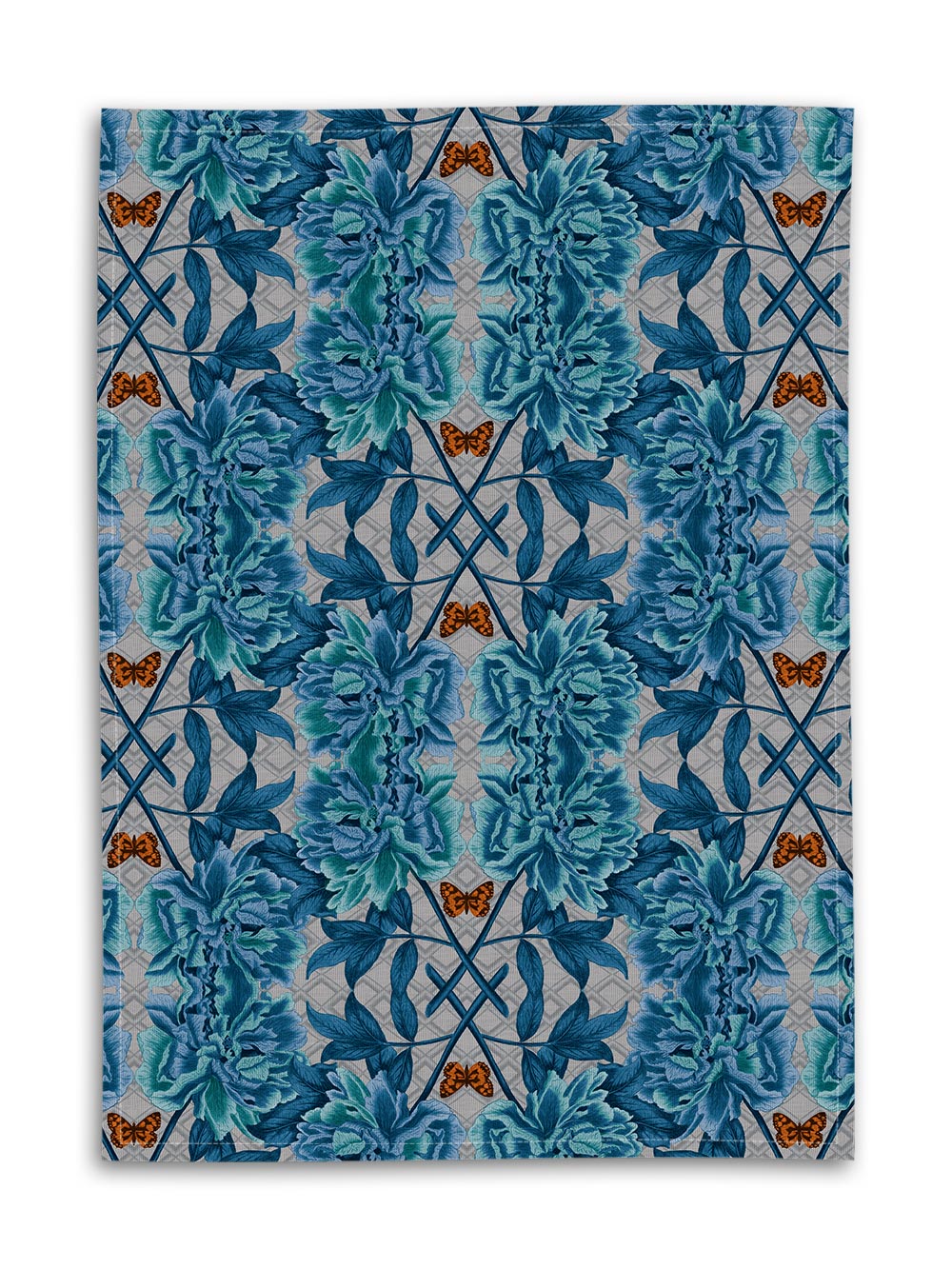 Blue Tree Peony Tea Towel