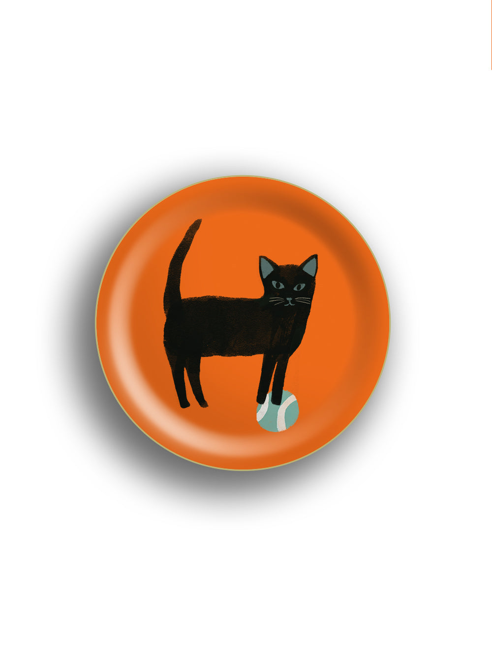 Cats Ball Orange Birchwood Mini Tray by Avenida Home featuring an illustrated cat design