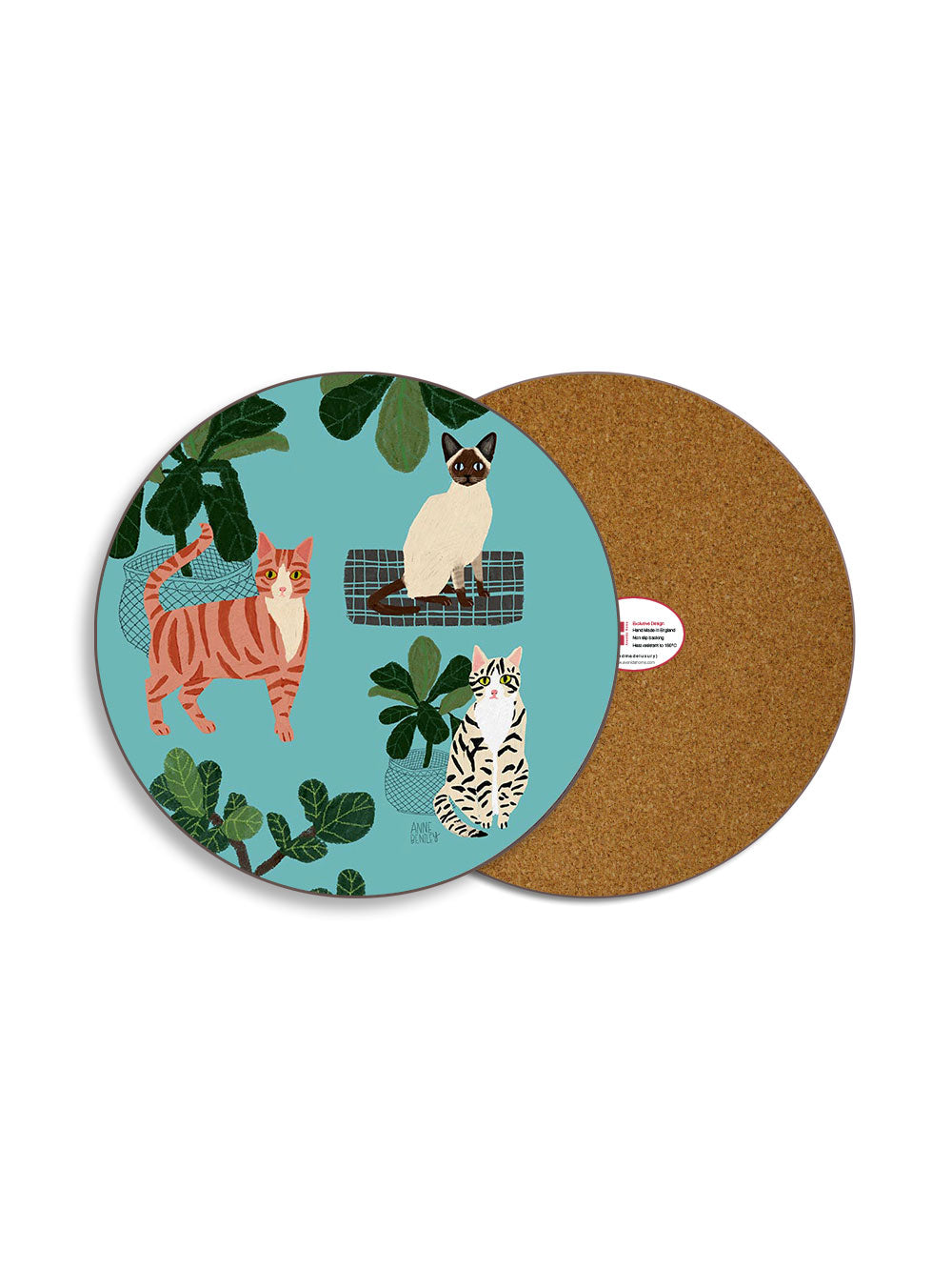 Cats Teal Round Luncheon Placemat
