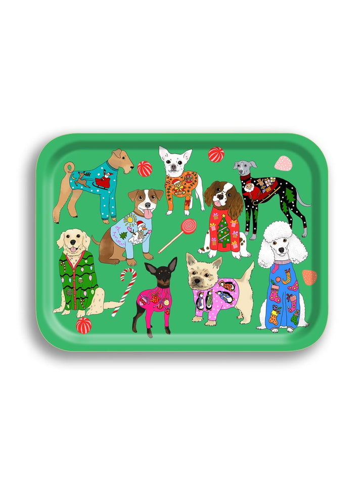 Christmas Jumpers Dogs Small Tray Design by Avenida Home with Karen Mabon