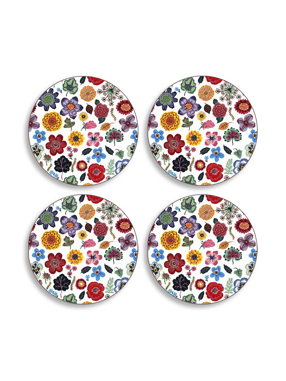 Wild Flowers Set of 4 Round Placemats