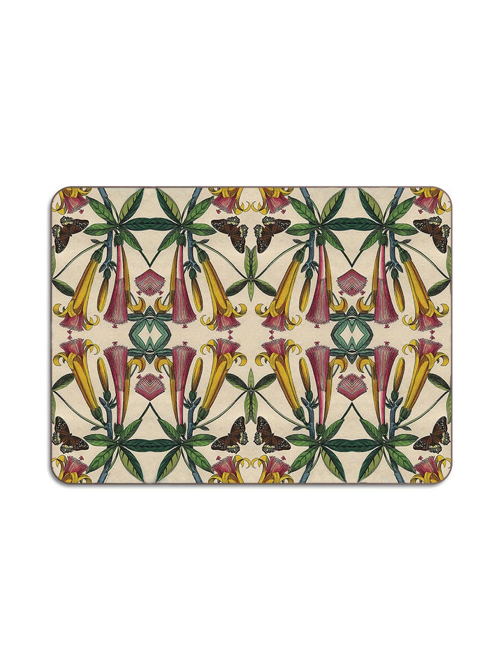 Yellow Flower Rectangular Table Mat Design by Avenida Home with PATCH NYC 